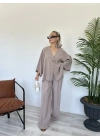 Kadın Bluz Pantolon Takım Vizon