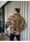 Kadın Kürk Mont Kahverengi
