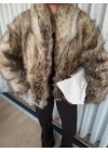Kadın Kürk Mont Kahverengi