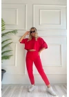 Kadın Crop Bluz Ve Kalem Pantolon İkili Takım