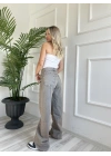 Kadın Eskitme Baggy Jean Mavi