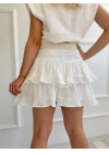 Kadın Fırfırlı Etek Ekru