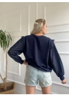 Kadın Fisto Detaylı Sweat Lacivert