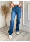 Kadın Geniş Palazzo Kot Pantolon Mavi