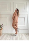 Kadın Gömlek Ve Pantolon İkili Takım Camel