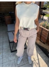 Kadın Kargo Model Pantolon Taş Rengi