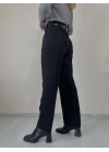 Kadın Kemerli Havuç Pantolon Siyah