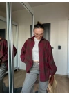 Kadın Oduncu Gömlek Bordo-Kahverengi