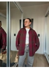 Kadın Oduncu Gömlek Bordo-Kahverengi