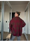 Kadın Oduncu Gömlek Bordo-Kahverengi
