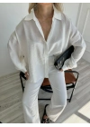Kadın Oversize Gömlek Beyaz