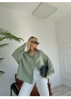 Kadın Oversize Gömlek Çağla Yeşili
