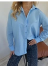 Kadın Oversize Gömlek Mavi