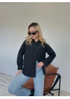 Kadın Oversize Gömlek Siyah