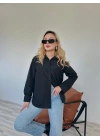 Kadın Oversize Gömlek Siyah