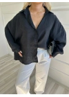 Kadın Oversize Gömlek Siyah
