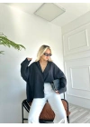 Kadın Oversize Gömlek Siyah