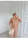 Kadın Oversize Tenis Vintage Tshirt Kahve