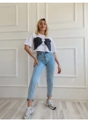 Kadın Paça Detaylı Mom Jean Mavi