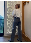 Kadın Palazzo Kot Pantolon Füme