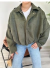 Kadın Süet Bomber Ceket Haki