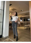 Kadın Taş Detaylı Jean Füme