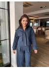 Kadın Tencel Gabardin Takım Lacivert