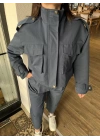 Kadın Tencel Gabardin Takım Lacivert
