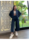 Kadın Tencel Gabardin Takım Lacivert
