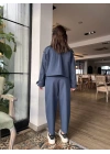Kadın Tencel Gabardin Takım Lacivert