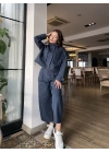 Kadın Tencel Gabardin Takım Lacivert