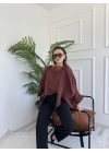 Kadın Uçuşan Pelerin Bluz Tarçın