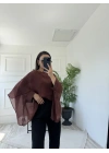 Kadın Uçuşan Pelerin Bluz Tarçın