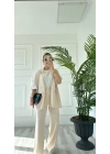 Kadın Yelek Takım Krem