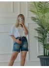 Kadın Şehir Boy Şort Mavi