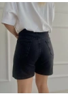 Kadın Şehir Boy Şort Siyah