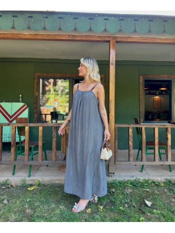 Kadın Askılı Elbise Antrasit