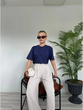 Kadın Basic Tshirt Lacivert