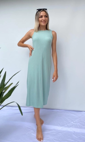Fitilli Mint Yeşili Elbise