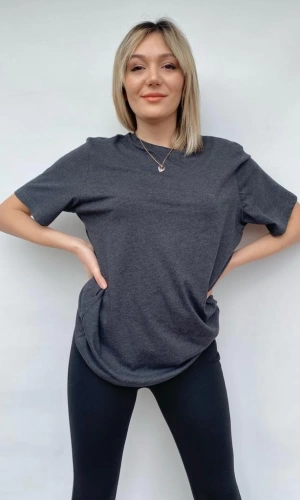 Kadın Uzun Tshirt Füme