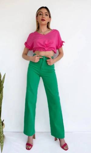 Kadın Denim Pantolon Yeşil
