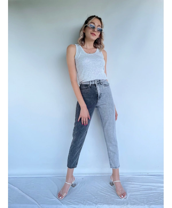 Kadın Basic Yuvarlak Yaka Gri Atlet