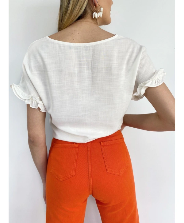 Kadın Denim Pantolon Turuncu