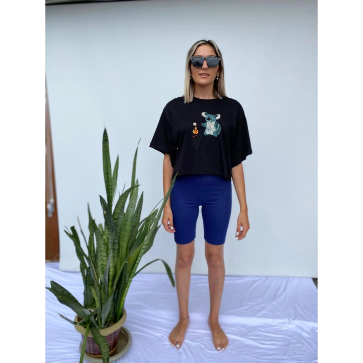 Tayt Diz Üstü Kadın Spor Tayt İndigo