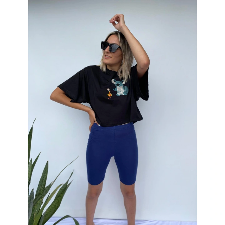 Tayt Diz Üstü Kadın Spor Tayt İndigo