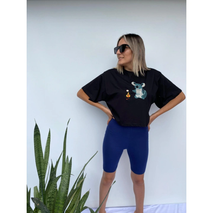 Tayt Diz Üstü Kadın Spor Tayt İndigo