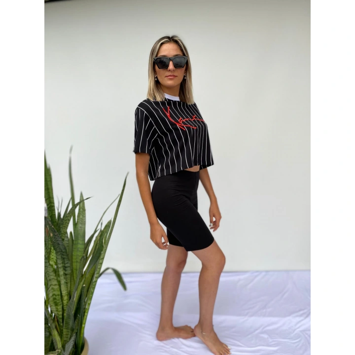 Tayt Diz Üstü Kadın Siyah Spor Taytı