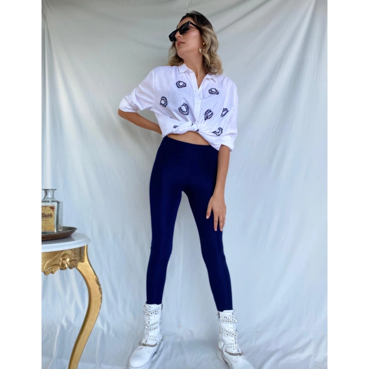 Kadın Toparlayıcı Disco Tayt Lacivert