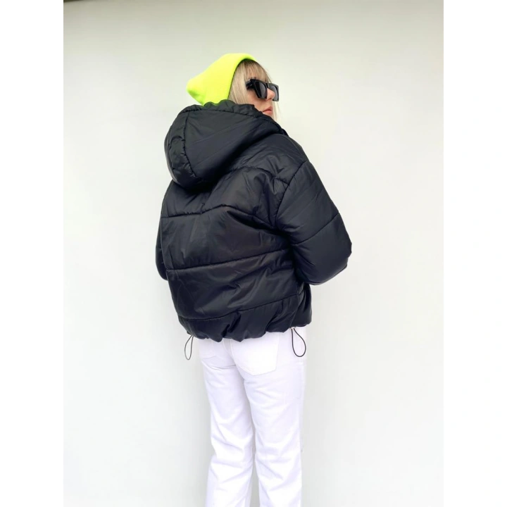 Kadın Siyah Bomber Şişme Mont