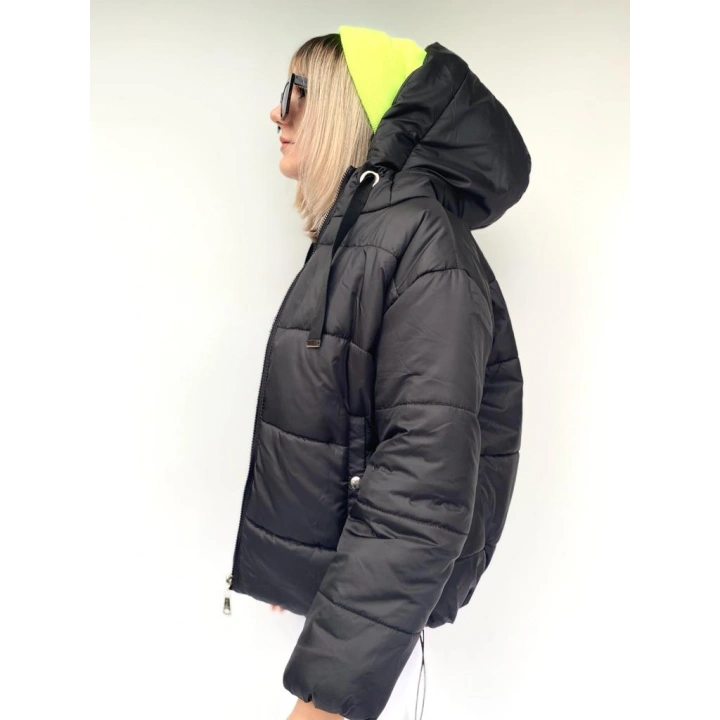 Kadın Siyah Bomber Şişme Mont